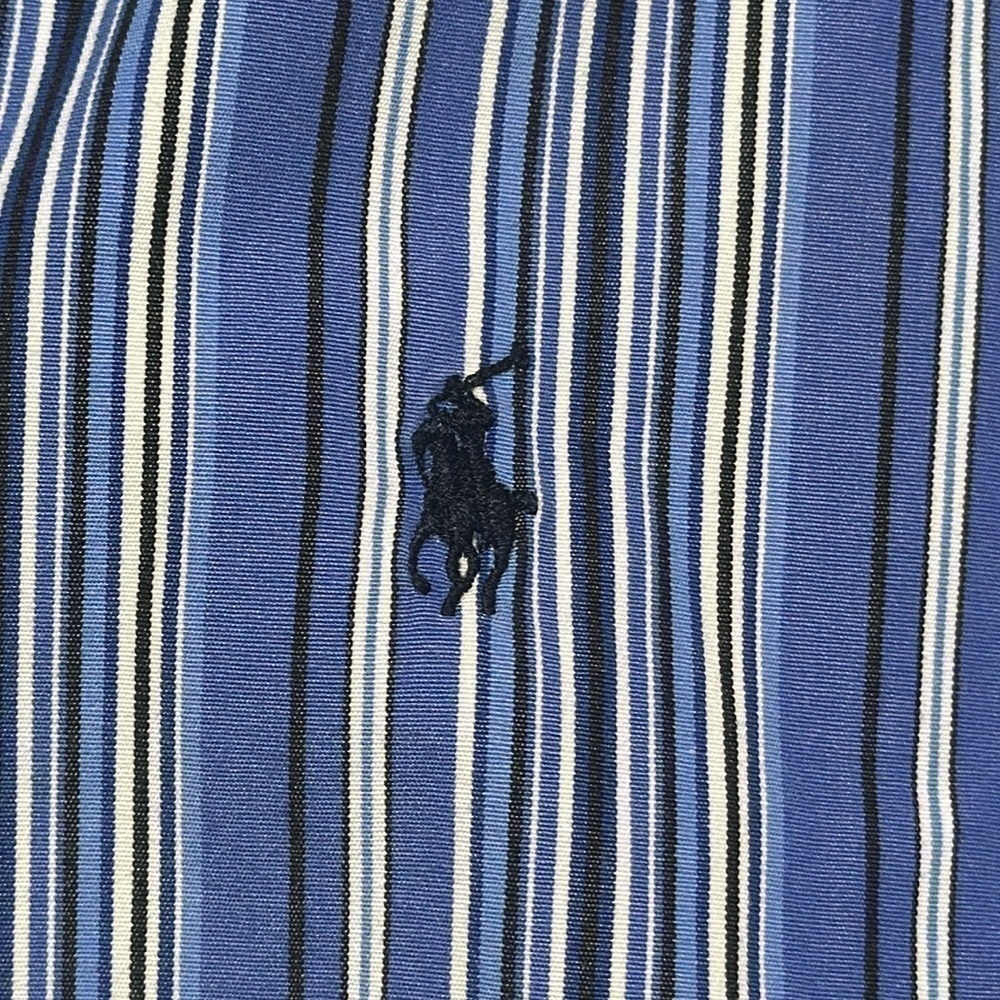 RALPH LAUREN Boys Casual Blue Striped Long Sleeve Button Down Shirt Sz 6 NC0011 - Picture 3 of 5